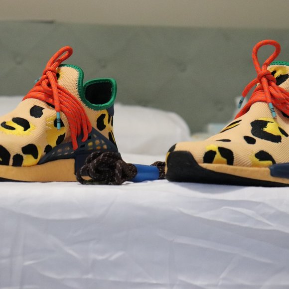 Adidas x Pharrell Williams NMD Hu "Animal Print Orange" HP3221 - US Size 11 - Picture 2 of 8